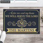 Vintage Monogram As For My House Personalized Family Doormat
