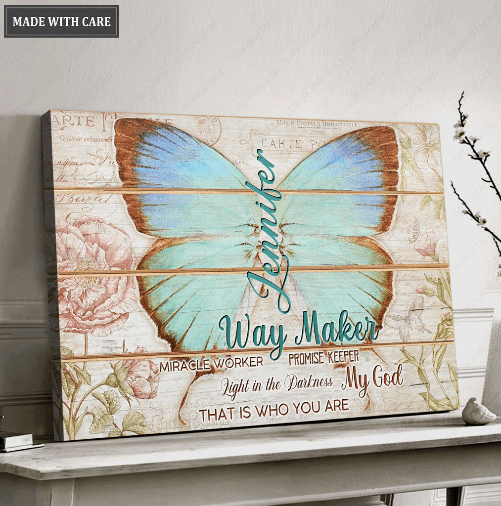 Personalized Butterfly Huge Waymaker Wall Art