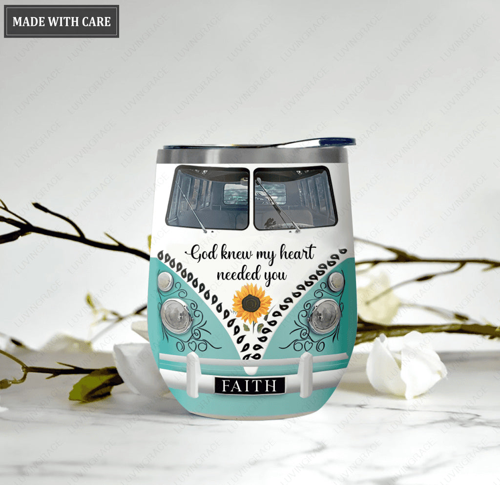 Personalized God Knew My Heart Needed You Wine Tumbler
