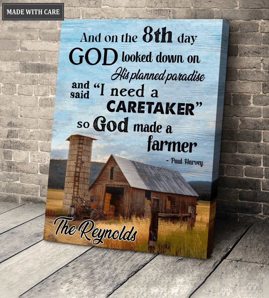 Personalized God Made Farmers Wall Art