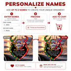 Personalized Names God Blessed Our Journey Deer Heart Ornament - Christian Couple Gift