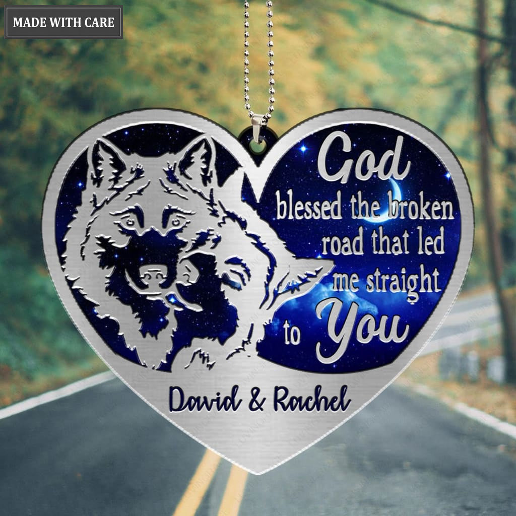 Printfamily M91 Wolf Couple God Blessed Personalized Ornament