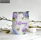 Hydrangea Hummingbird Be Still And Know Wine Tumbler