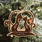 Heart Cat Couple God Knew My Heart Needed You Personalized Wood Engraved Ornaments