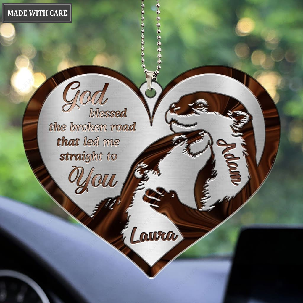 Printfamily M101 Otter Couple God Blessed Personalized Ornament