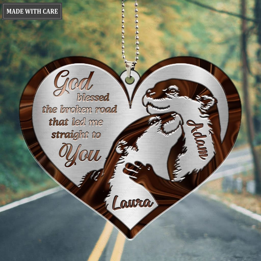 Printfamily M101 Otter Couple God Blessed Personalized Ornament