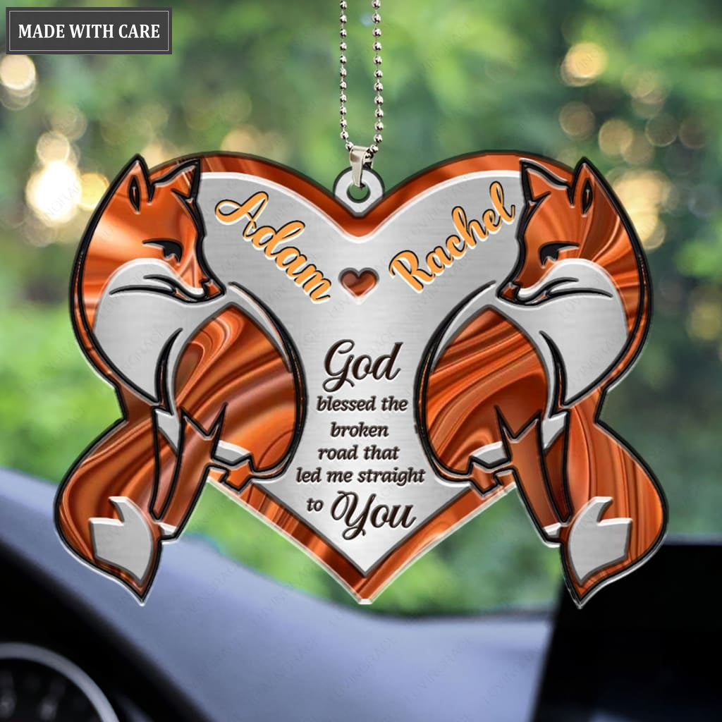 Printfamily M92 Fox Couple God Blessed Personalized Ornament