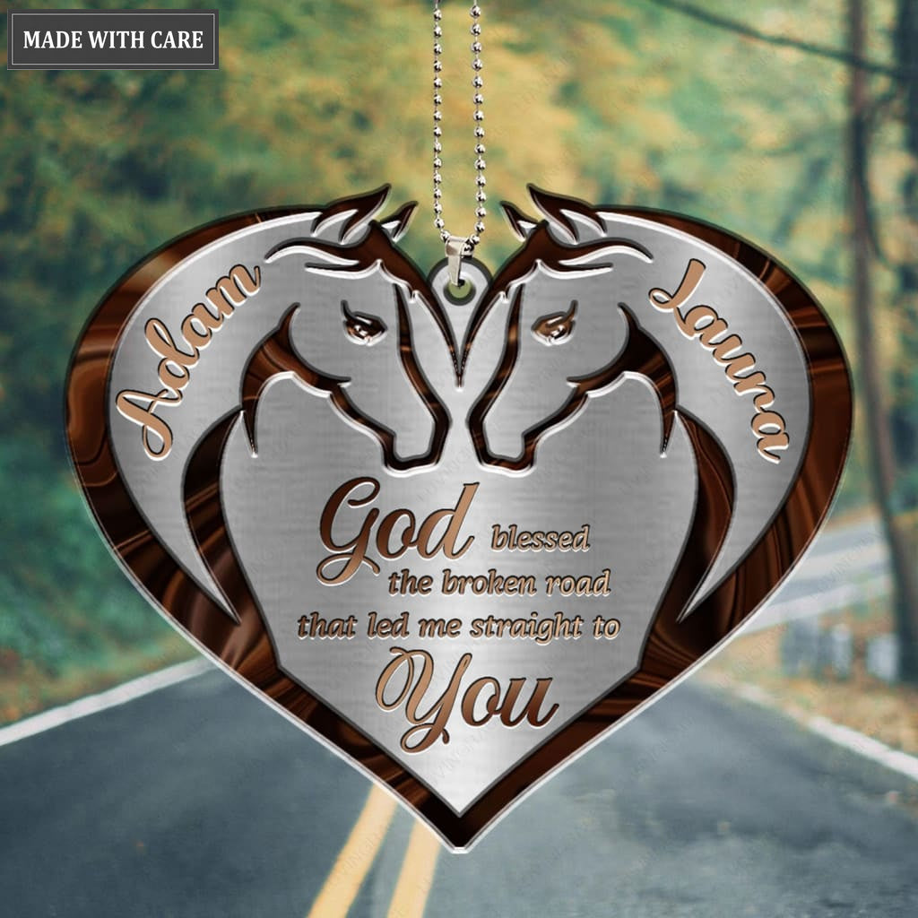 Printfamily M94 Horse Couple God Blessed Personalized Ornament