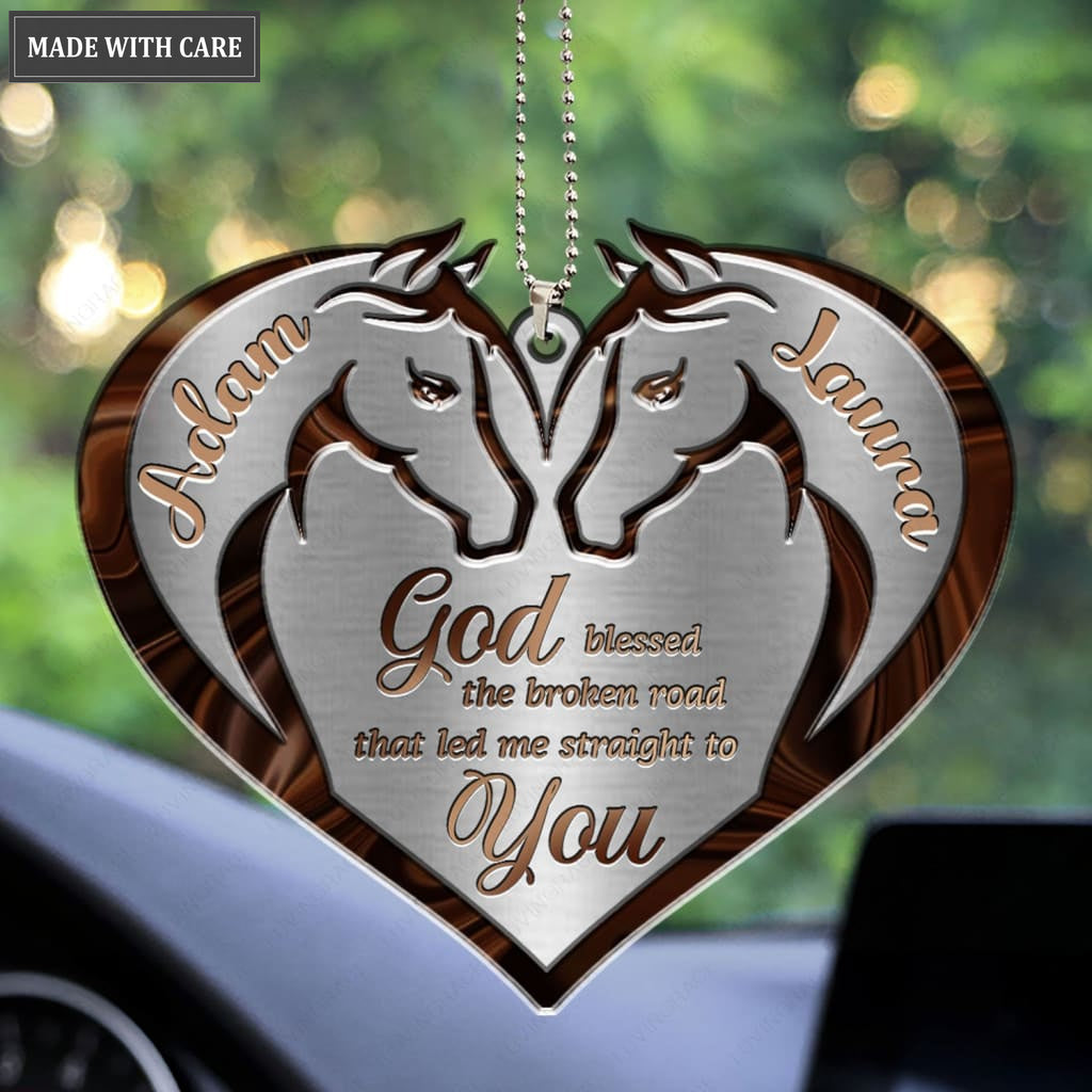Printfamily M94 Horse Couple God Blessed Personalized Ornament