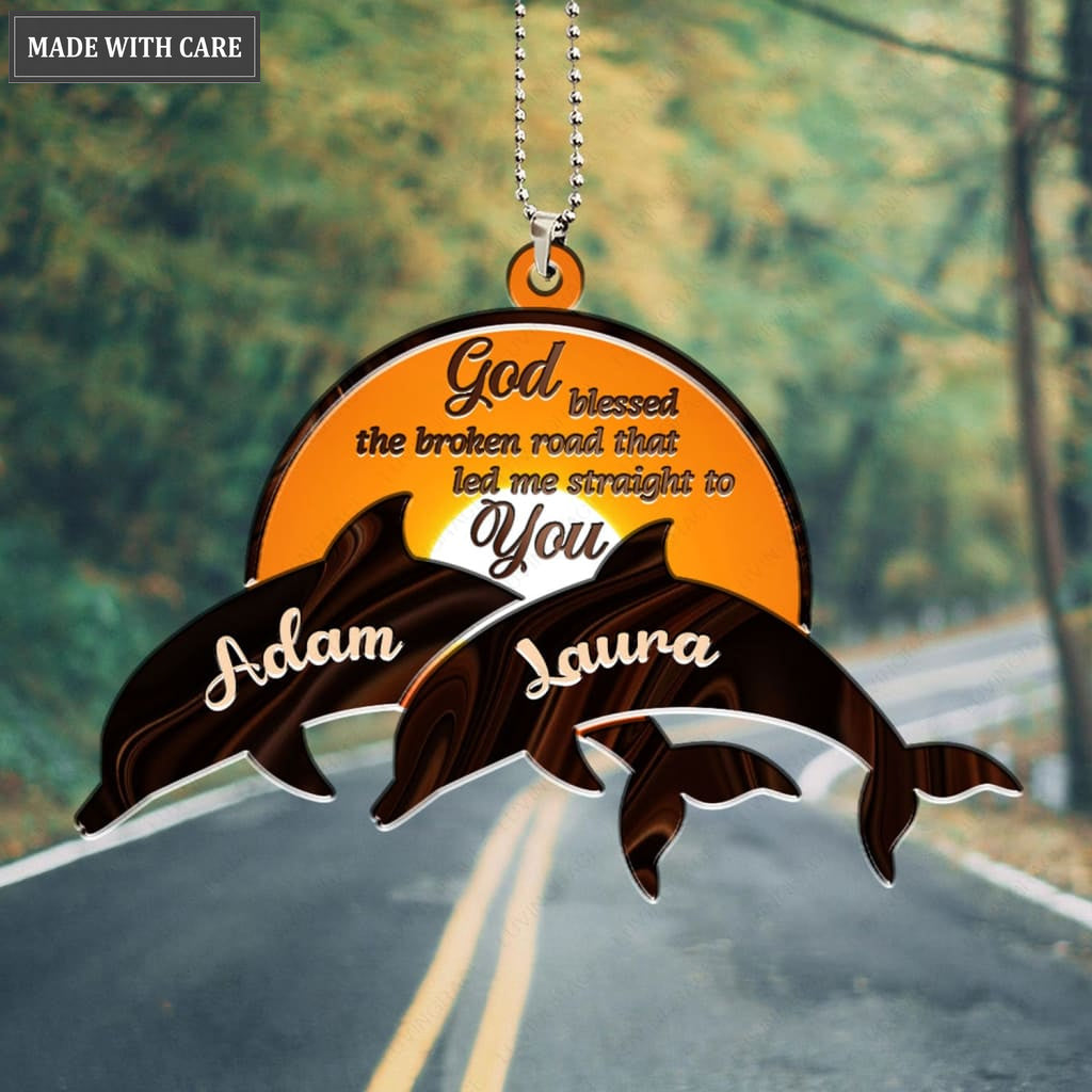 Printfamily M97 Dolphin Couple God Blessed Personalized Ornament