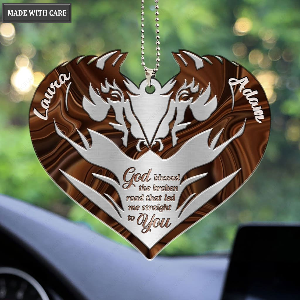 Printfamily M99 Horse Couple God Blessed Personalized Ornament