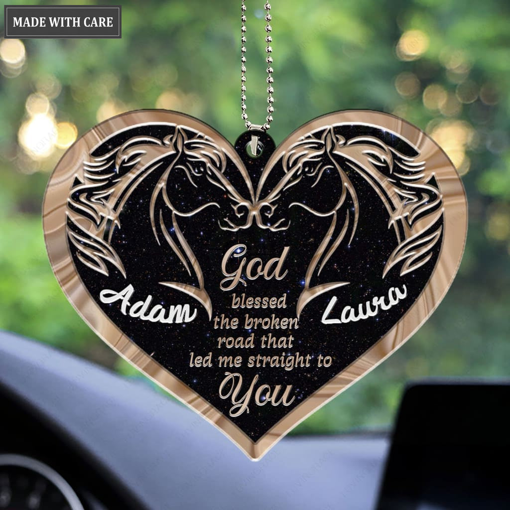 Printfamily M113 Horse Couple God Blessed Personalized Ornament