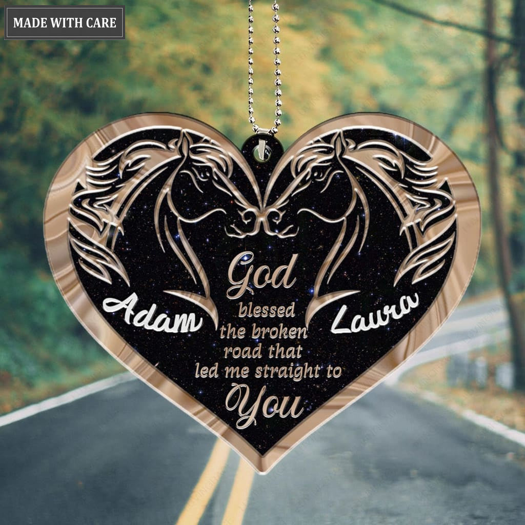 Printfamily M113 Horse Couple God Blessed Personalized Ornament