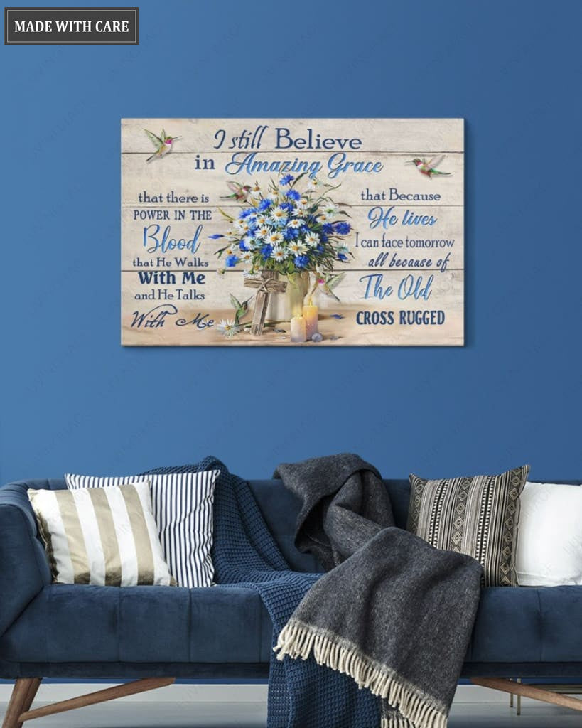 Blue Amazing Grace Gallery Wrapped Canvas Prints