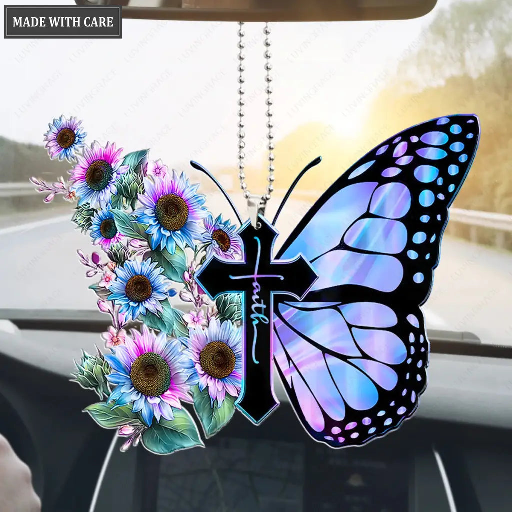 Christian Butterfly With Flower Ornament