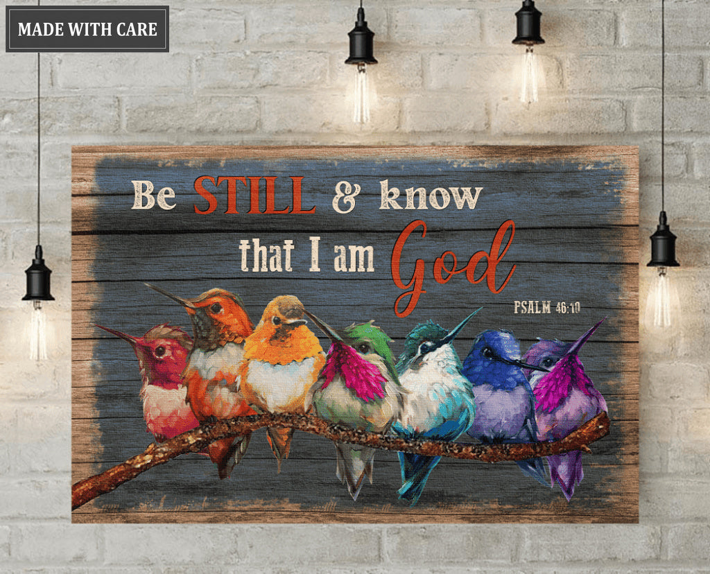 Colorful Hummingbird Be Still Wall Art Canvas