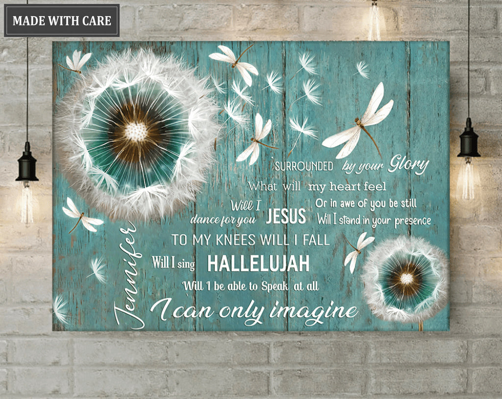 Personalized Green Wood Dandelion Glory Wall Art
