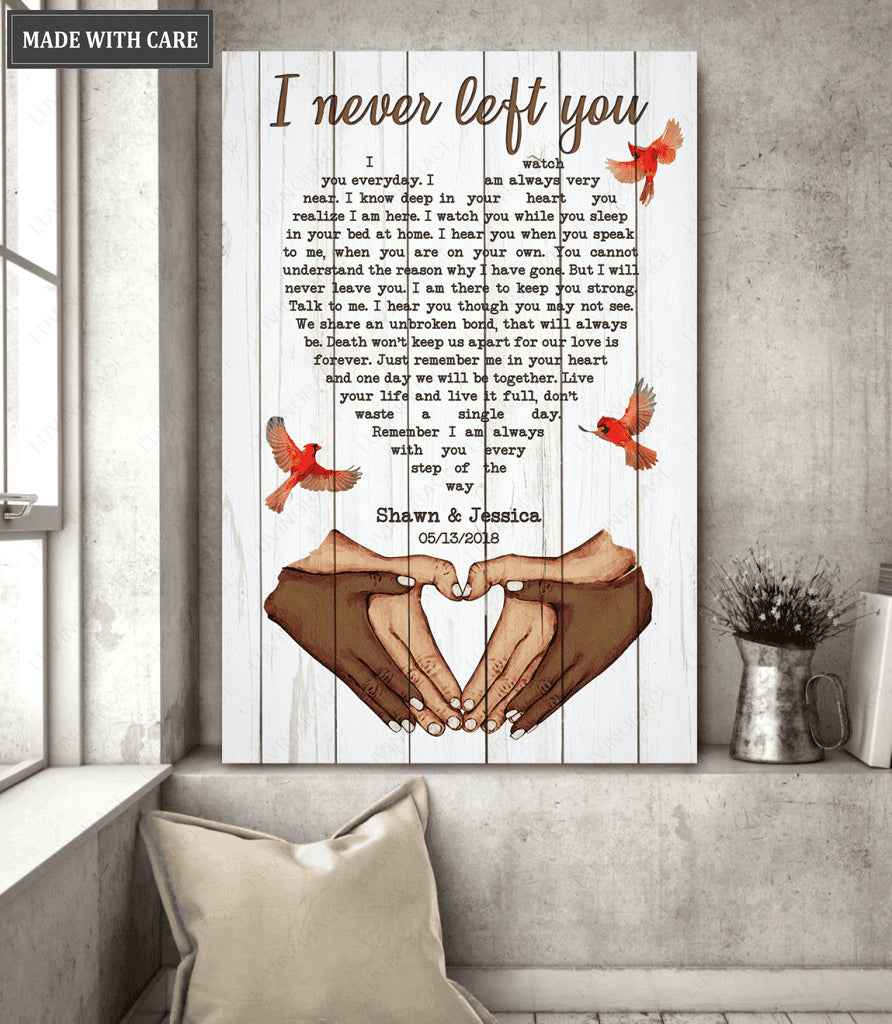 Personalized Hand In Hand Never Left You Wall Art