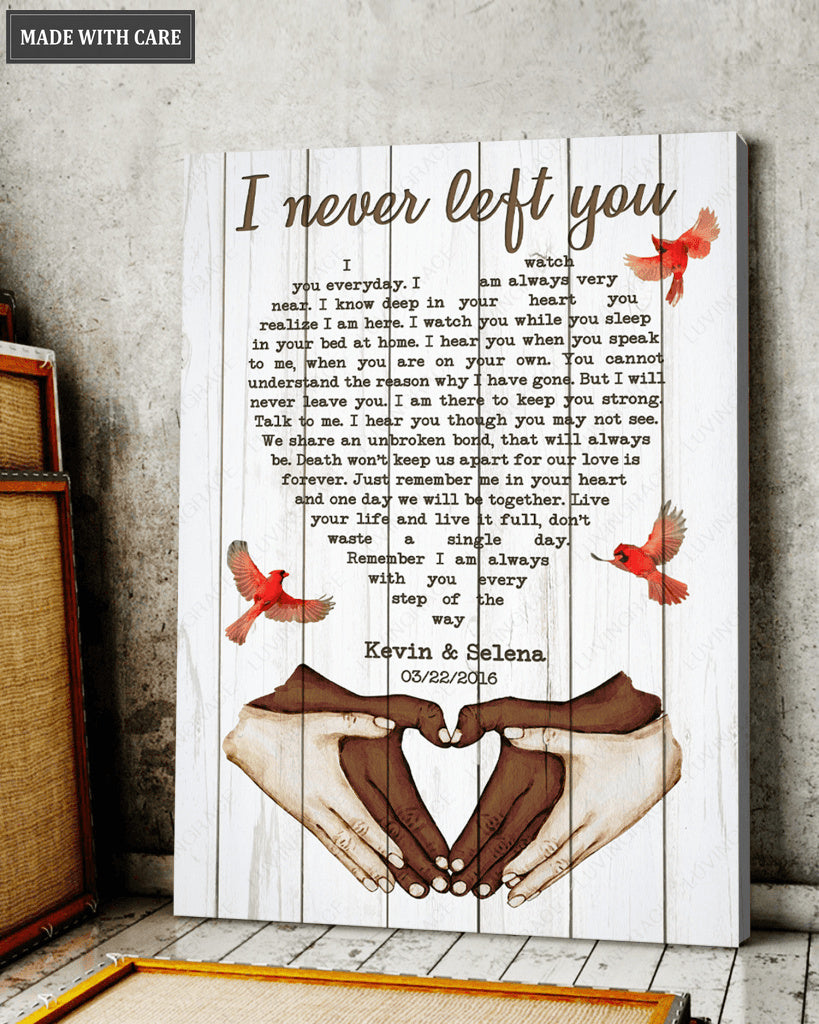 Personalized Hand In Hand Never Left You Wall Art