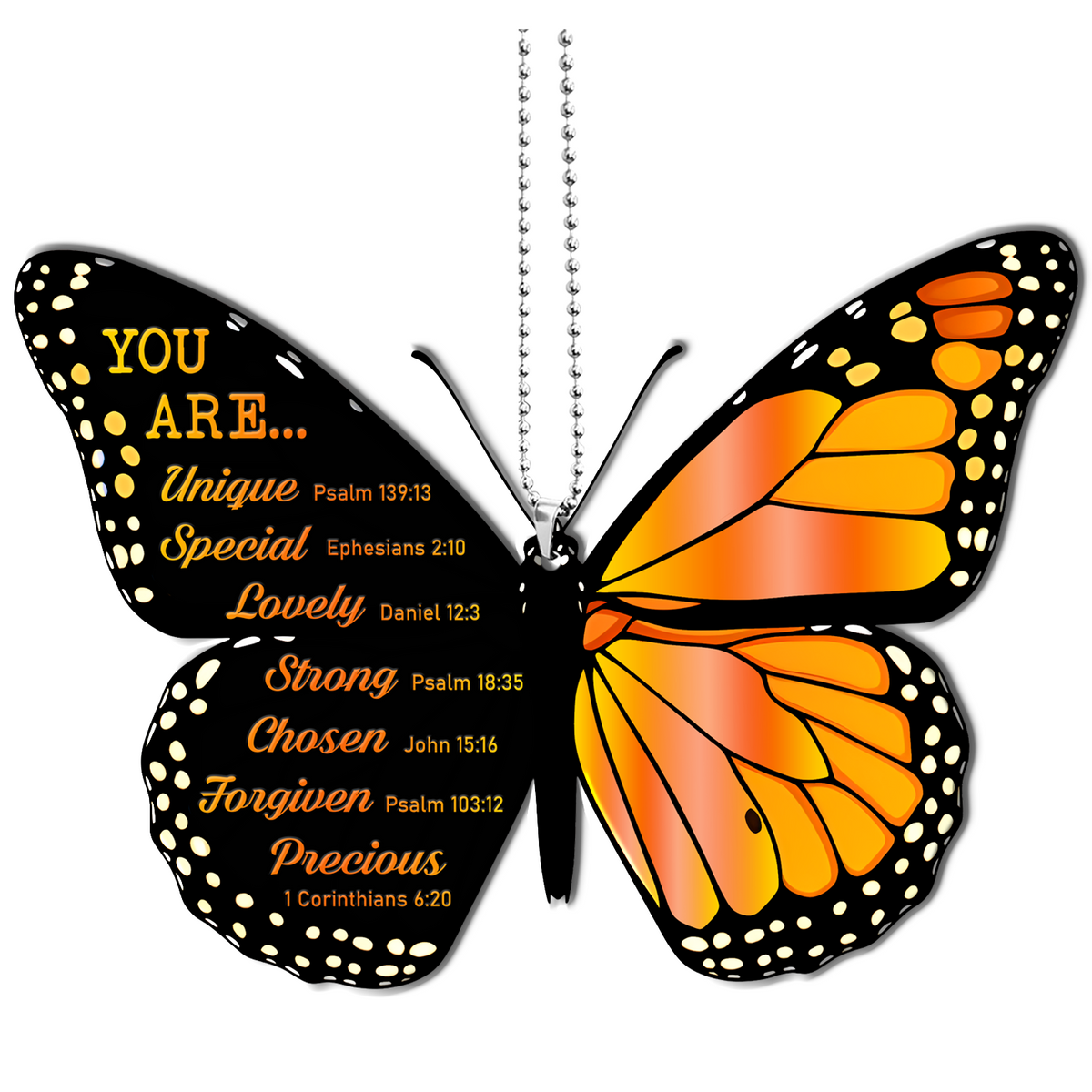 Monarch Butterfly You Are Christian Ornament Gift Bible Verse Christmas Ornament Car Hanging