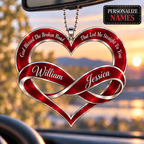 Personalized Couple Heart Infinity Ornament – Custom Names Forever Love Car Hanging Ornament, Romantic Gift for Couples