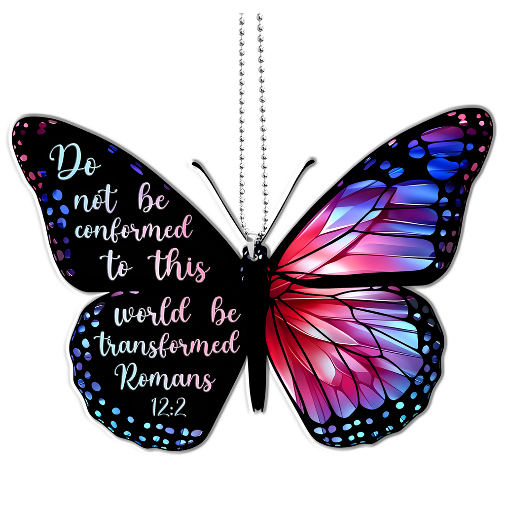 Monarch Butterfly Do Not Be Conformed Christian Ornament Gift Bible Verse Christmas Ornament Car Hanging