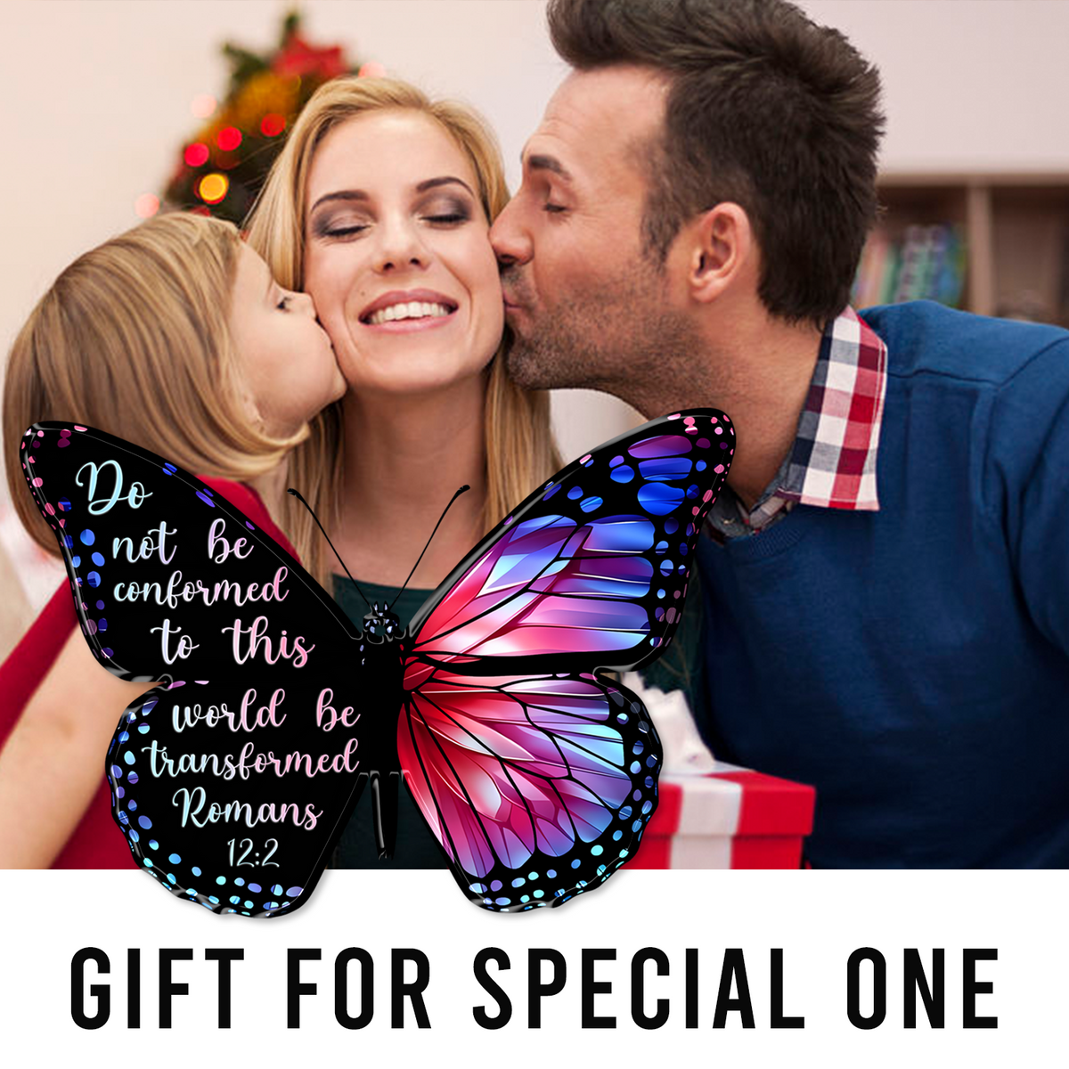 Monarch Butterfly Do Not Be Conformed Christian Ornament Gift Bible Verse Christmas Ornament Car Hanging