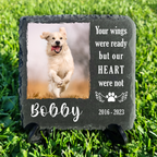 Dog Paw And Pet Photo Your Wings Were Ready Custom Dog Memorial Stone, Pet Memorial Gifts - Personalized Custom Memorial Tombstone