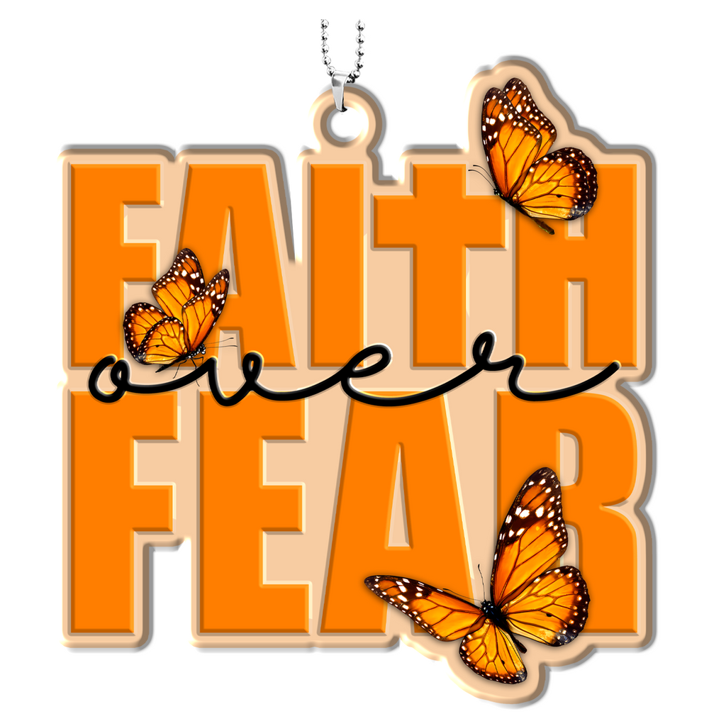 Faith Over Fear Christian Ornament Spiritual Gift Christmas Ornament Car Hanging