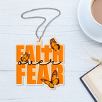 Faith Over Fear Butterflies Christian Ornament Gift Christmas Ornament Car Hanging