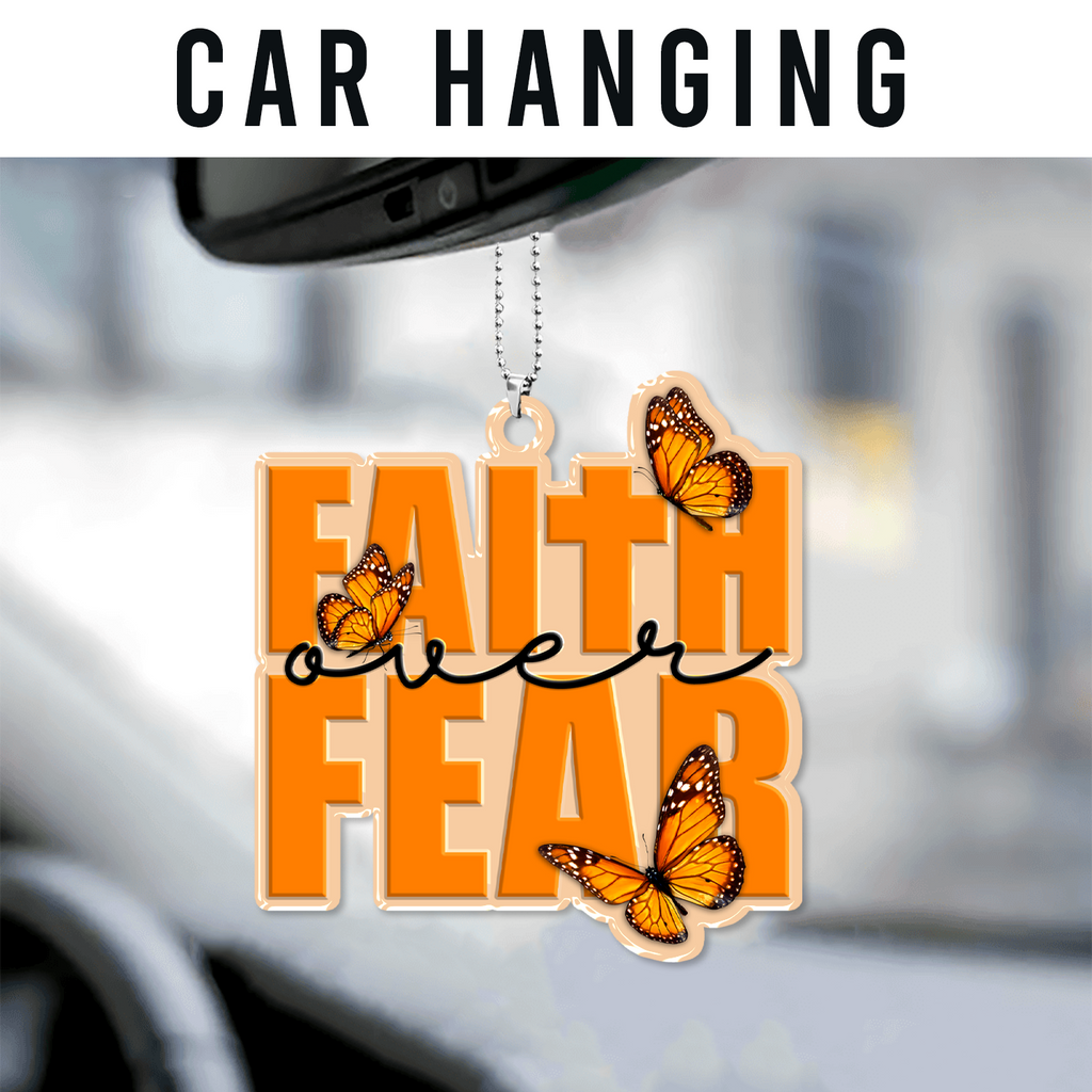 Faith Over Fear Butterflies Christian Ornament Gift Christmas Ornament Car Hanging