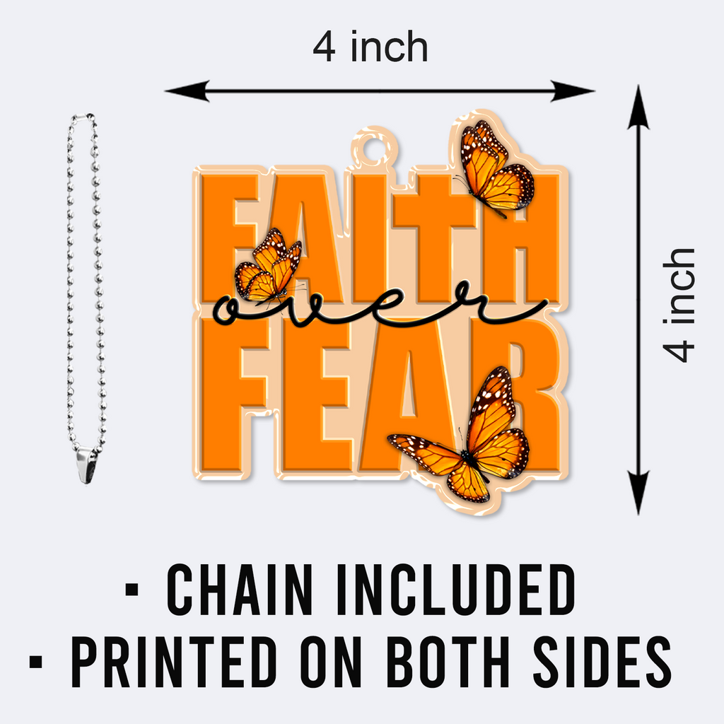 Faith Over Fear Christian Ornament Spiritual Gift Christmas Ornament Car Hanging