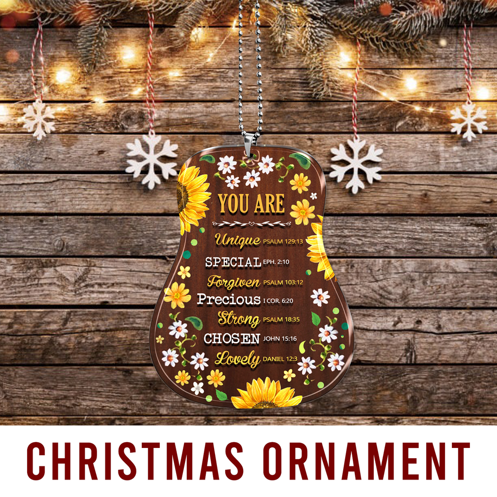 Colorful Flower Guitar You Are 2023 Christmas Ornaments