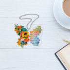 Colorful Flowers Butterfly Way Maker Christian Ornament Gift Christmas Acrylic Transparent Ornament Car Hanging