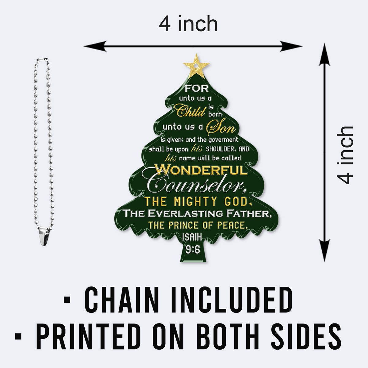Christmas Pine For Unto Us Christian Ornament Gift Christmas Ornament Car Hanging