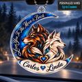 Personalized Names Love You to the Moon & Back Wolf Couple Ornament – Anniversary Gift
