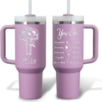You Are Bible Verse 40oz Personalized Tumbler Travel Cup - Birthday, Christmas Gifts for Women - Inspiration Gifts