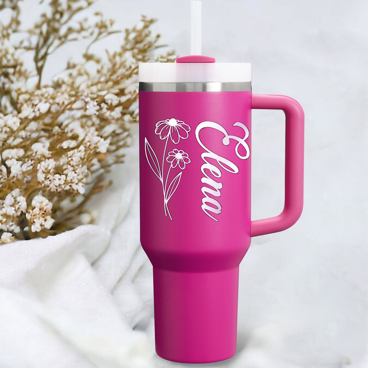 Daisy Flower You Are Personalized 40oz Tumbler Travel Cup Christian Gift Birthday Gift - Religious, Self-Care Inspiration Gifts