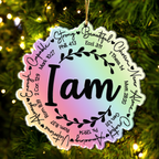 I am Inspiration Christian Ornament Gift Bible Verse Christmas Ornament Car Hanging