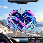 Personalized Hologram Infinity Heart Ornament - Heart God Blessed Ornament - Anniversary Gift for Couples