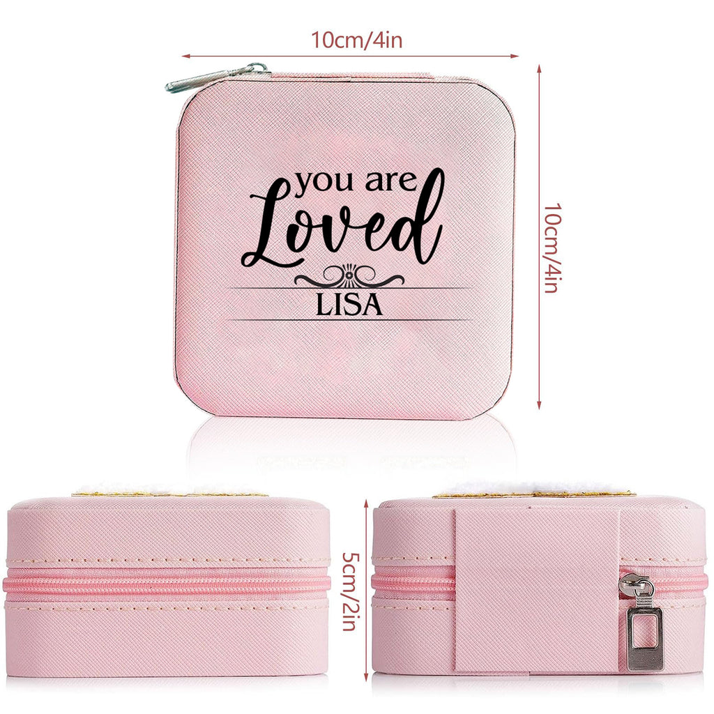 You Are Loved Jewelry Box Organizer Initial Small Jewelry Box Custom Personalized Birthday Gift Women Her, Travel Essentials, Mothers Day Gift, Graduation Gift
