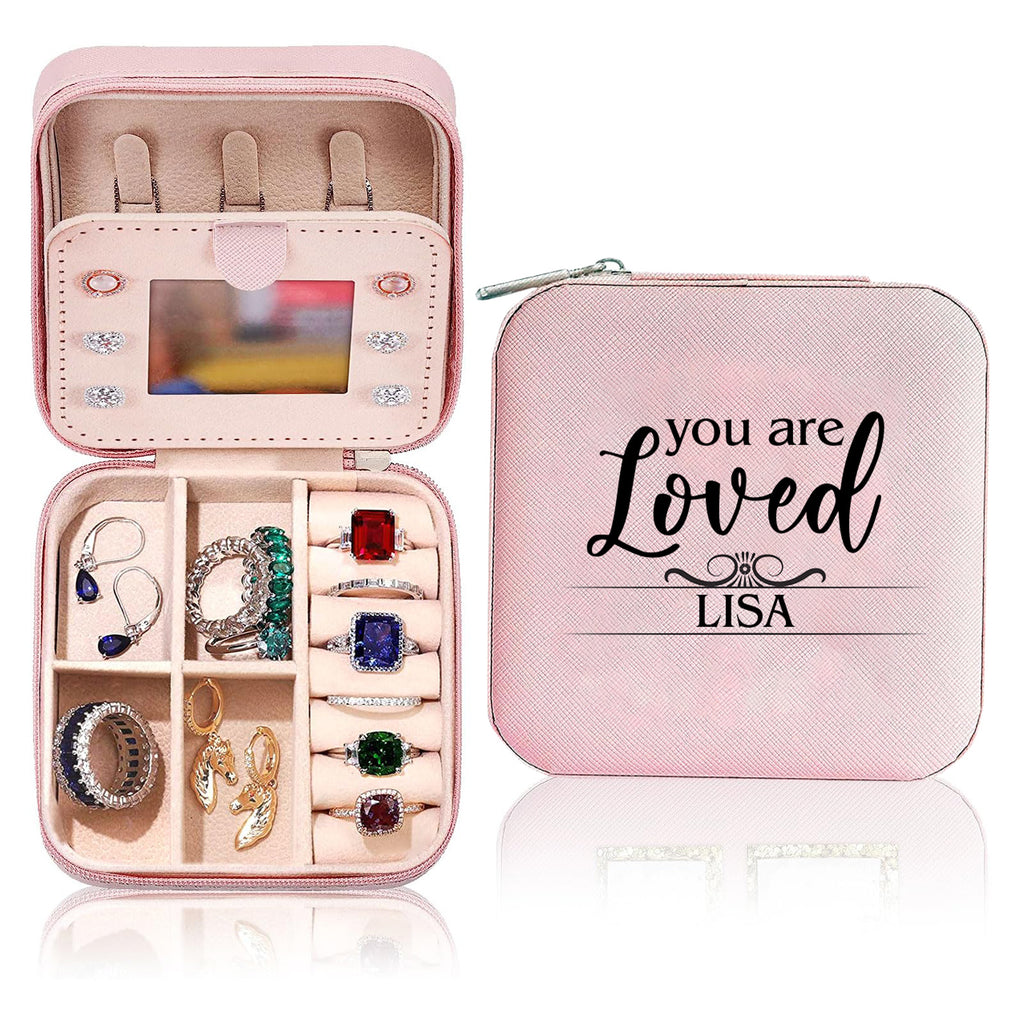 You Are Loved Jewelry Box Organizer Initial Small Jewelry Box Custom Personalized Birthday Gift Women Her, Travel Essentials, Mothers Day Gift, Graduation Gift