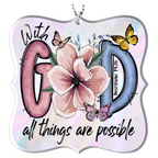 Flower Butterfly With God Christian Gifts For Women, Birthday Gifts For Women, Ornament Gift Bible Verse You Are Christmas Ornament Car Hanging