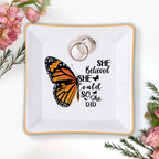 She Believed She Could So She Did Christian Gifts Inspirational Religious Gifts Ceramic Ring Dish