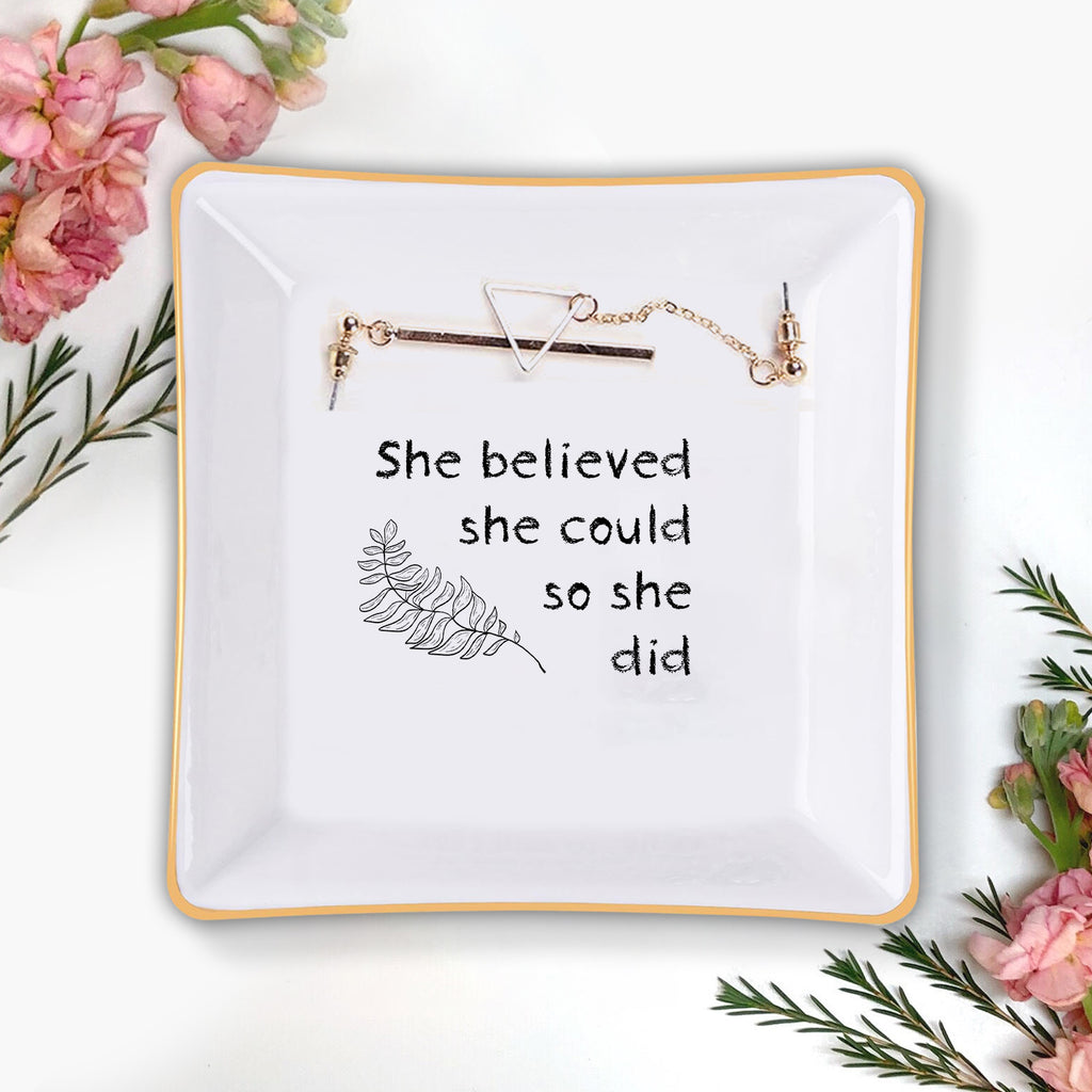 She Believed Bible Verse Christian Gifts Inspirational Religious Gifts Ceramic Ring Dish