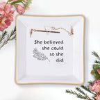 She Believed Bible Verse Christian Gifts Inspirational Religious Gifts Ceramic Ring Dish