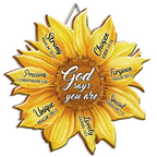 Sunflower God Says You Are Inspirational Gift Birthday Gifts Wall Decor Shaped Wood Sign