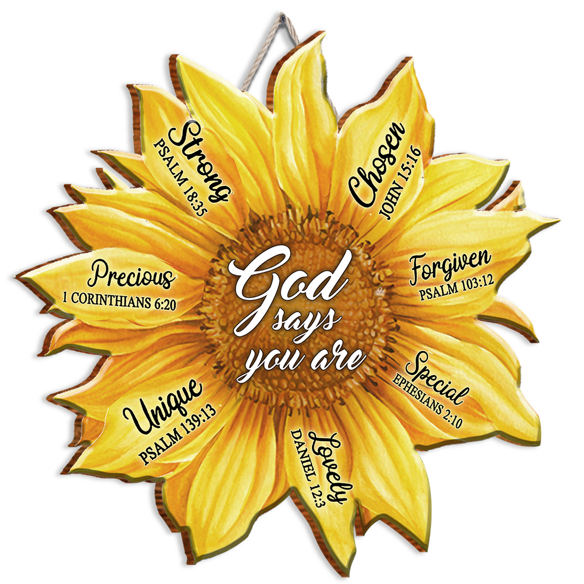Sunflower God Says You Are Inspirational Gift Birthday Gifts Wall Decor Shaped Wood Sign