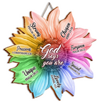 Rainbow Sunflower God Says You Are Inspirational Gift Birthday Gifts Wall Decor Shaped Wood Sign