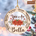 Poinsettia You Are Custom Two Layers Suncatcher Ornament Christmas Ornament Car Hanging Ornament